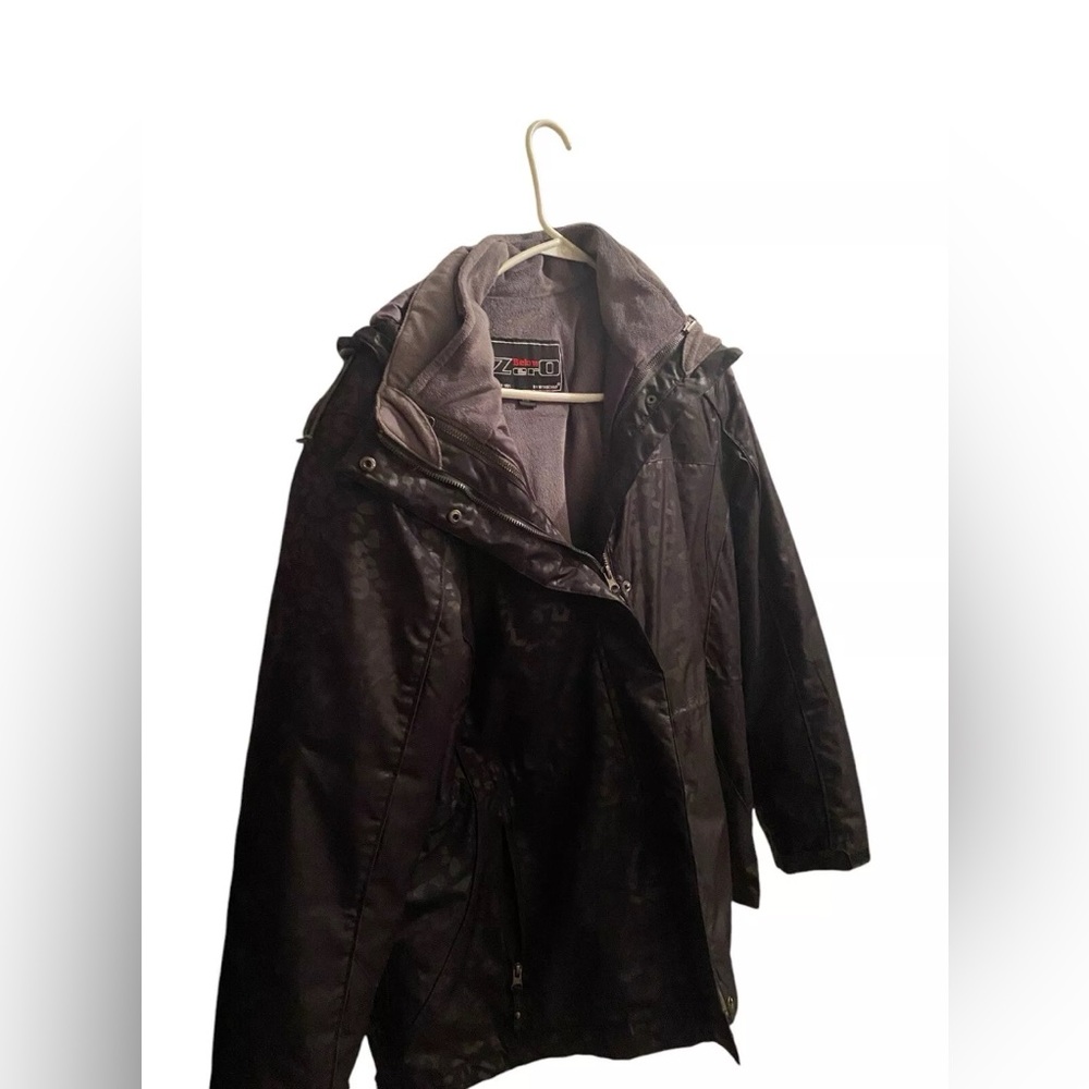 Below Zero By Rothschild 3-in-1 Ladies Hooded 3-Season Jacket Black Sz Large